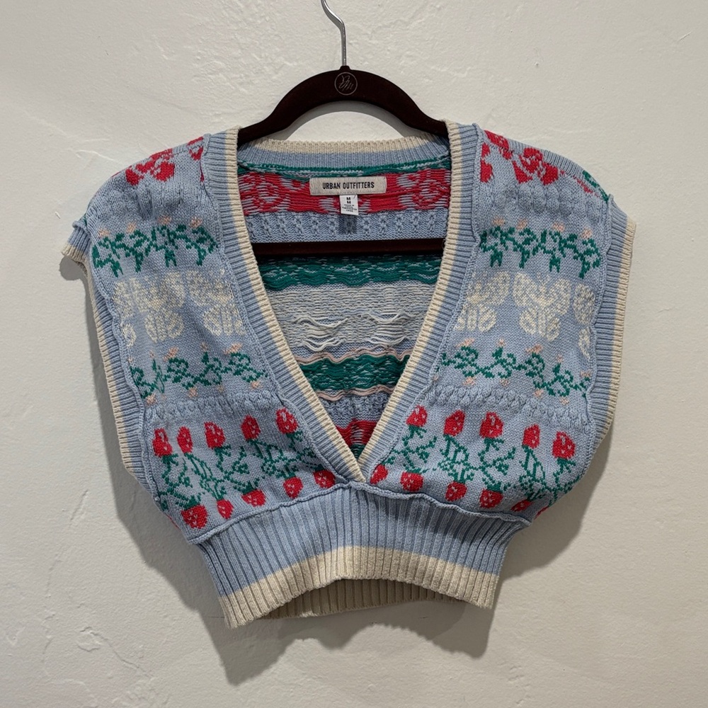 Urban Outfitters Multicolor V-Neck Sweater Vest